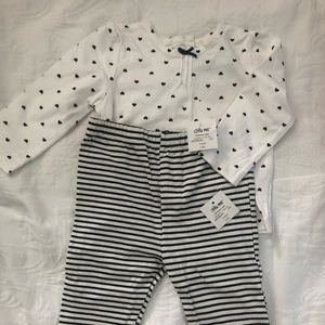 Little Me 13 mo black and white top and leggings